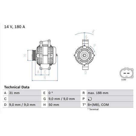 0 986 082 500 Генератор BOSCH