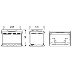 EB621 Battery EXIDE 12V 62Ah/540A EXCELL (L+ en) 242x175x190 B13 (start