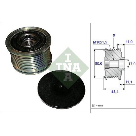 535 0108 10 Alternator pulley fits: MERCEDES GL (X164), M (W164), R (W251, V2