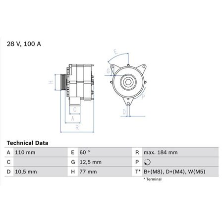 0 986 041 030 Generator BOSCH