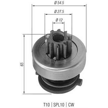 940113020166 Pinion, starter MAGNETI MARELLI