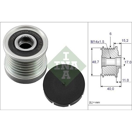 535 0038 10 Alternator pulley fits: RENAULT ESPACE IV, VEL SATIS 3.0D 06.02 