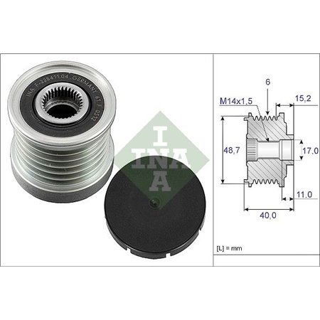 535 0038 10 Generator Frihjulskoppling Schaeffler INA