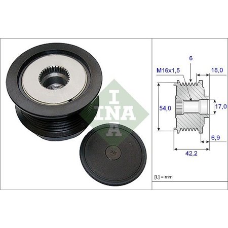 535 0188 10 Механизм свободного хода генератора Schaeffler INA