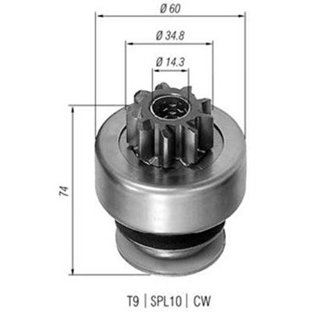 940113020071 Pinion, starter MAGNETI MARELLI