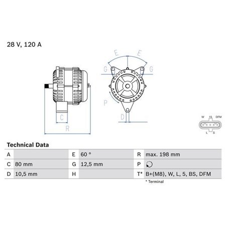 0 986 049 820 Generator BOSCH