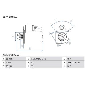 0 986 029 090 Starter (12V, 2kW) sobib: SUZUKI GRAND VITARA I 2.0D 02.01 09.05