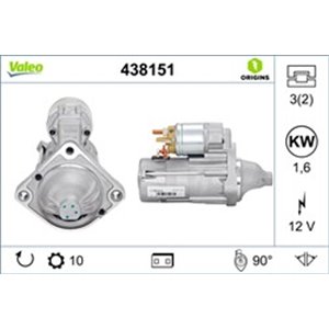 VAL438151 Starter (12V, 1,6kW) sobib: BMW 1 (E87), 3 (E46), 5 (E60), 5 (E61