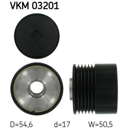 VKM 03201 Generatorremskiva passar: FIAT GRANDE PUNTO 1.3D 10.05 12.10