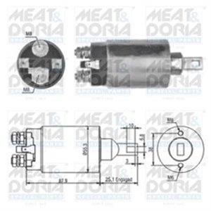 MD46143 Starter electromagnet (12V) fits: KIA PREGIO, PRIDE, RIO I, SOREN