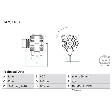 0 986 044 470 Generator BOSCH