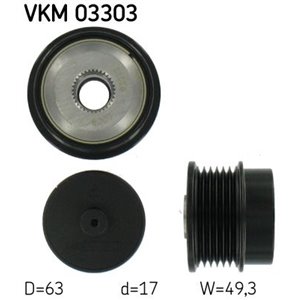 VKM 03303 Generaatori rihmaratas sobib: CITROEN C5 III, C6 PEUGEOT 407, 60