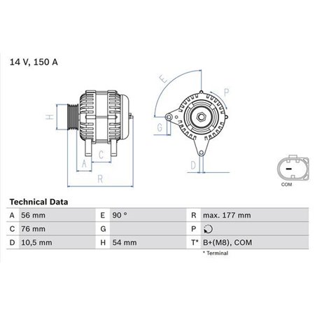 0 986 080 580 Generator BOSCH