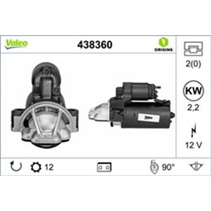 VAL438360 Starter (12V, 2,2kW) sobib: VOLVO S60 II, S80 II, V40, V60 I, V70