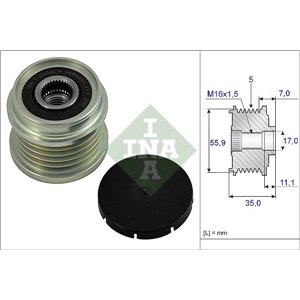 535 0008 10 Механизм свободного хода генератора Schaeffler INA - Top1autovaruosad