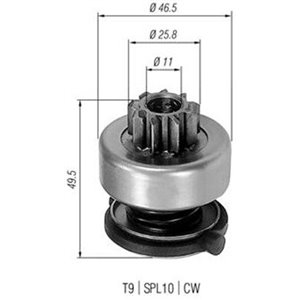 940113020301 Starter freewheel gear fits: VOLVO 850, 960, 960 II, C70 I, S40 I