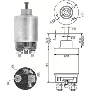 940113050316 Solenoid Switch, starter MAGNETI MARELLI - Top1autovaruosad