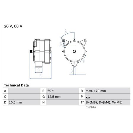 0 986 037 770 Alternator BOSCH