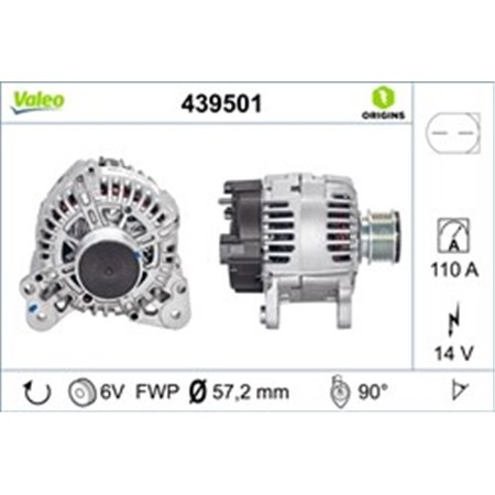 VAL439501 Alternator (14V, 110A) fits: AUDI A1, A3 SEAT ALTEA, ALTEA XL, I