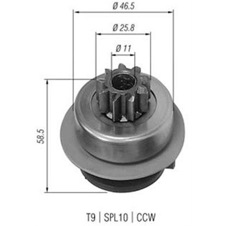 940113020186 Starter freewheel gear fits: VW GOLF III 1.9D 08.93 08.97