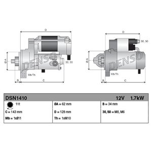 DSN1410 Starter DENSO - Top1autovaruosad