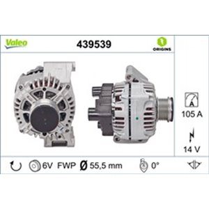 VAL439539 Generaator (14V, 105A) sobib: FIAT 500, 500 C, DOBLO, DOBLO/MINIV