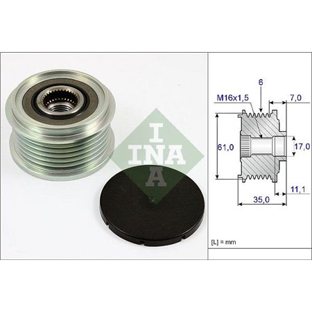 535 0022 10 Механизм свободного хода генератора Schaeffler INA