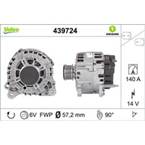 VAL439724 Generaator (14V, 140A) sobib: AUDI A1, A3, A4 ALLROAD B8, A4 B8, 