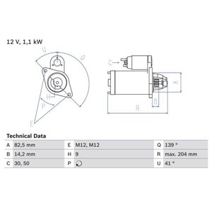 0 986 021 210 Starter (12V, 1,1kW) sobib: AUDI A4 B6, A4 B7 SEAT EXEO, EXEO ST