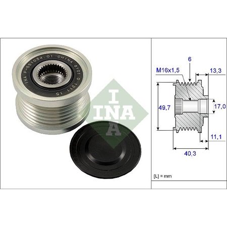 535 0093 10 Generator Frihjulskoppling Schaeffler INA