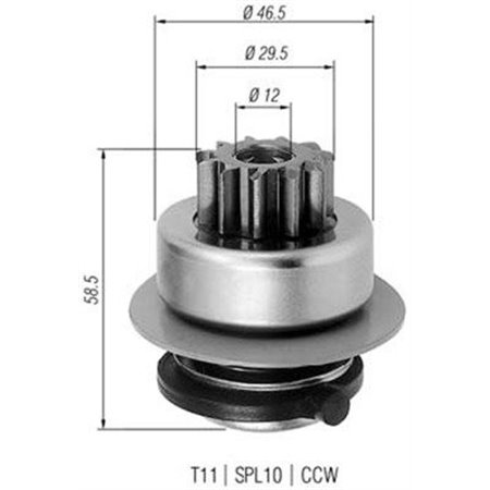 940113020260 Pinion, starter MAGNETI MARELLI