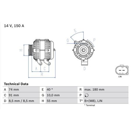 0 986 080 810 Alternator BOSCH