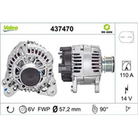 VAL437470 Generator (14V, 110A) passar: AUDI A1, A3 SEAT ALTEA, ALTEA XL, I