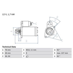 0 986 023 940 Starter (12V, 1,7kW) sobib: BMW 1 (F20), 1 (F21), 2 (F22, F87), 2