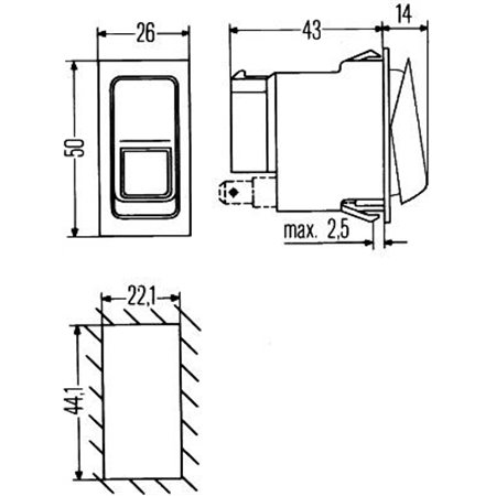 6HH 007 832-301 Hazard Warning Light Switch HELLA