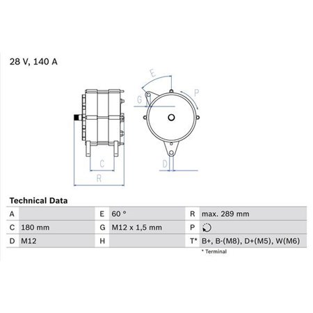 0 986 041 640 Alternator BOSCH