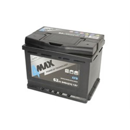 BAT62/640R/EFB/4MAX Battery 4MAX 12V 62Ah/640A START&STOP EFB (R+ standard) 242x175x1