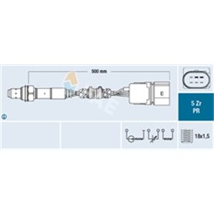 FAE75038 Lambdaandur (juhtmete kogus 6, 500mm) sobib: SEAT AROSA, CORDOBA,