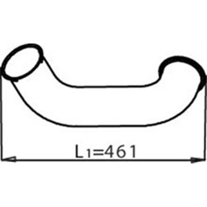 DIN22175 Exhaust pipe (length:461/550mm) fits: DAF CF 85, XF 105, XF 95 MX