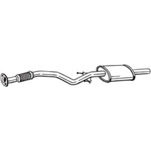 BOS169-077 Exhaust system middle silencer fits: KIA PICANTO I 1.0/1.1/1.1LPG