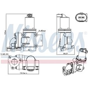 NIS 98355 EGR valve fits: KIA SORENTO I 2.5D 08.02 12.11