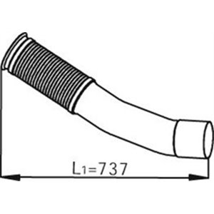 DIN54247 Exhaust pipe (length:737/760mm) fits: MERCEDES ACTROS MP2 / MP3 O