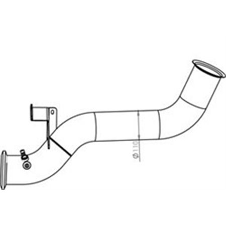 DIN48165 Exhaust pipe (diameter:110mm, length:980mm) fits: MAN EURO 4