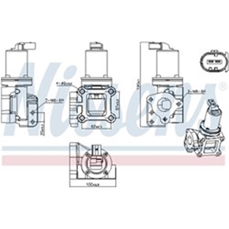 NIS 98309 EGR valve fits: HYUNDAI H 1, H 1 / STAREX, H 1 CARGO, H 1 TRAVEL,