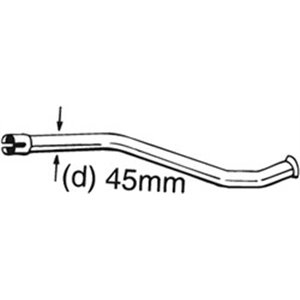 BOS889-150 Exhaust pipe middle fits: CITROEN AX 1.0/1.1/1.4 07.86 12.98