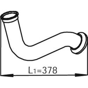 DIN22182 Exhaust pipe  length 378 450mm   - Top1autovaruosad