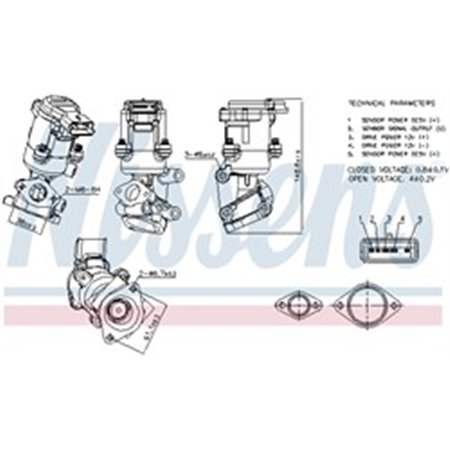 NIS 98237 EGR valve fits: CITROEN C5 III, C6 JAGUAR S TYPE II, XF I, XJ L