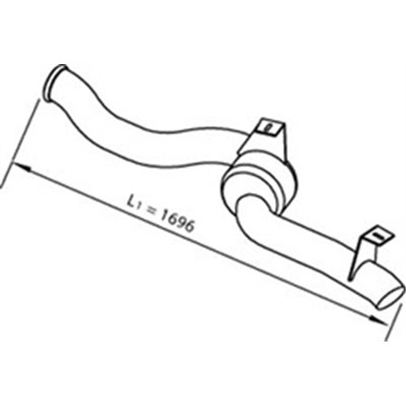 DIN22610 Exhaust pipe (length:1780mm) fits: DAF CF 85, XF 105, XF 95 MX265