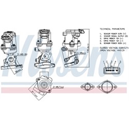 NIS 98240 EGR valve fits: CITROEN C5 III, C6 JAGUAR S TYPE II, XF I, XJ L