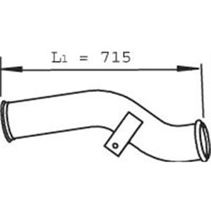 DIN21297 Exhaust pipe (length:750mm) fits: DAF CF 75 PE183C PR265S 01.01 0